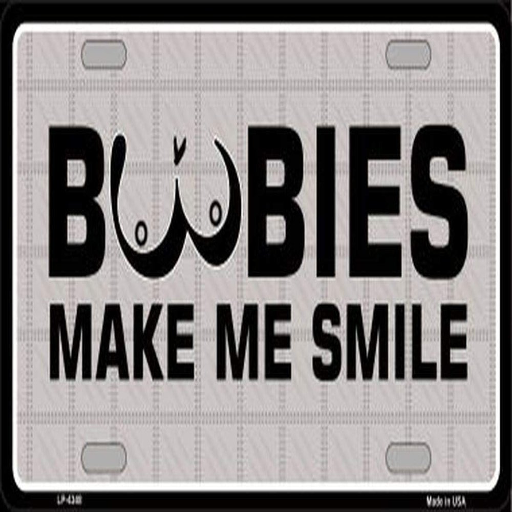 zhaoyongqin Novelty Boobies Make Me Smile License Plate