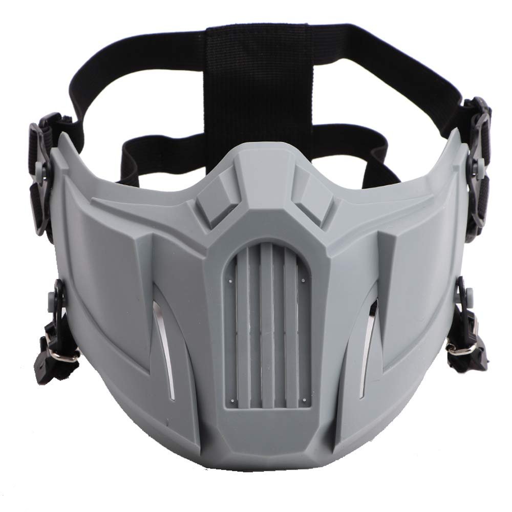 Toonol Protective Half Face Mask Outdoor Game Masks Tactical Mask for Tactical Action Games Color Grey