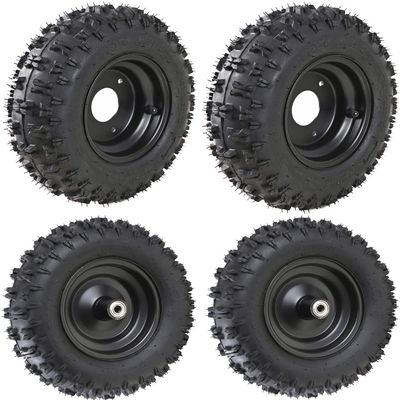 WPHMOTO 4 Sets of 4.10-6 Front and Rear Go Kart ATV Tubeless Tires with Rims for Scooter Quad Bikes 4 Wheelers