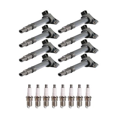 ENA Pack 8 Ignition Coil 8 Double Iridium Spark Plug 4.6 5.7 V8 2007 2008 2009 2010 2011 2012 2013 2014 2015 Compatible with Toyota Sequoia Tundra Land Cruiser GX460 LS460 LS600H LX570 for UF507 3473