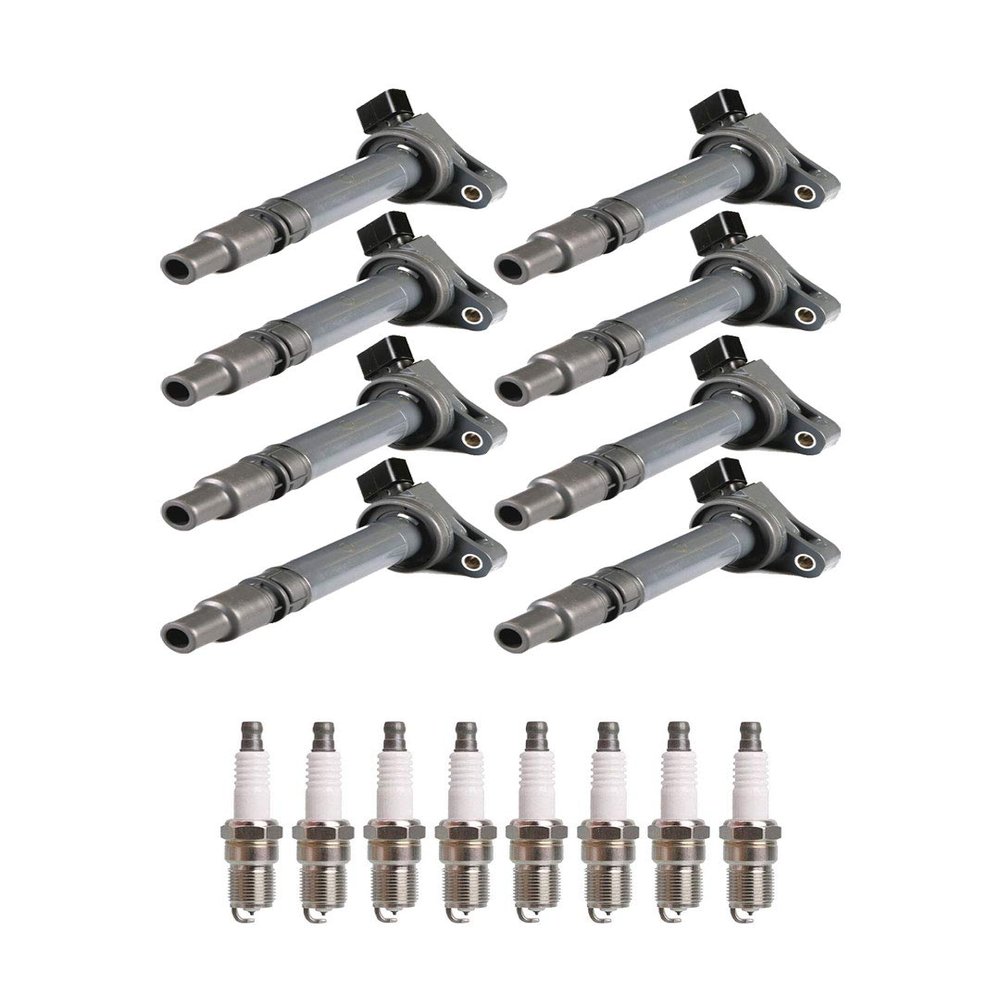 ENA Pack 8 Ignition Coil 8 Double Iridium Spark Plug 4.6 5.7 V8 2007 2008 2009 2010 2011 2012 2013 2014 2015 Compatible with Toyota Sequoia Tundra Land Cruiser GX460 LS460 LS600H LX570 for UF507 3473