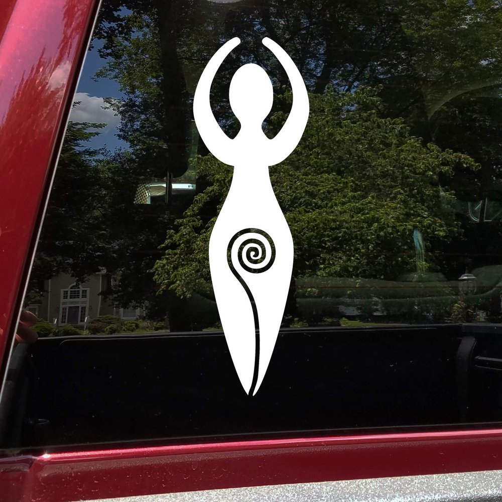 Spiral Goddess Vinyl Sticker - Divine Feminine Pagan Symbol - Die Cut Decal - 5w x 14h inches - Purple