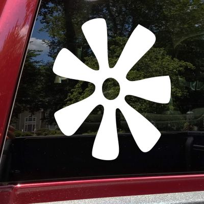 Ananse Ntontan Vinyl Sticker - Adinkra Symbol Spider's Web - Die Cut Decal - 15w x 15h inches - Orange