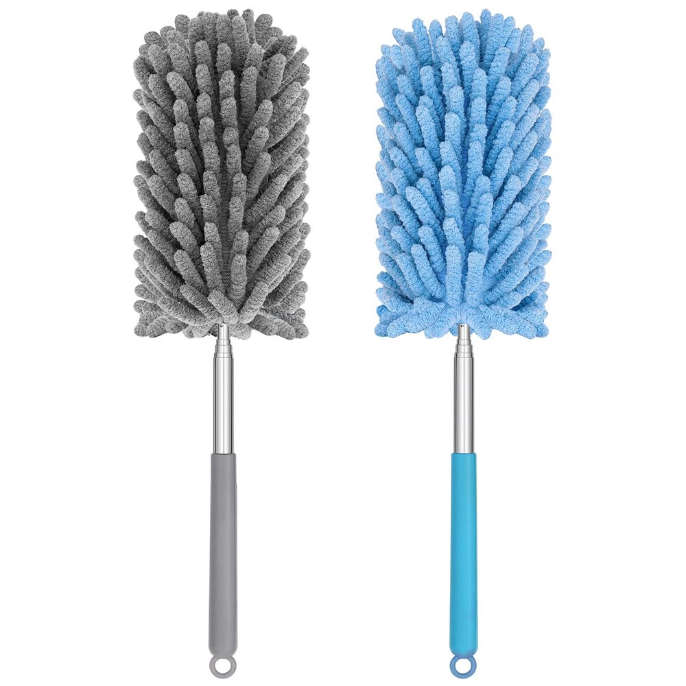 TIMIVO Mini Duster for Cleaning, 360 Bendable Hand Dusters with Extension Pole, Washable Small Duster for Car Interior, Office, Furniture