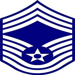 Edward & Co Sticker USAF E-9 Chief Master Sergeant Rank (Blue/White) Decal United States Army Military for Car Truck Window Laptop Bumper US Flag 2.5 X 4.0 in