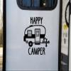 Burgundy - Happy Camper Vinyl Decal - Camping Travel RV - Die Cut Decal - 15w x 16.5h inches view 1