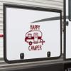 Burgundy - Happy Camper Vinyl Decal - Camping Travel RV - Die Cut Decal - 15w x 16.5h inches view 3