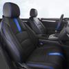 Custom Full Set Seat Covers for Carens 2007-2011 7-seat no Convex Corner Leather Car Seat Cushion Protector Black-Blue view 1