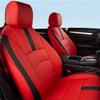 Custom Full Set Seat Covers for Carens 2007-2011 7-seat no Convex Corner Leather Car Seat Cushion Protector Red-Black view 1