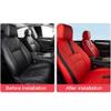 Custom Full Set Seat Covers for Carens 2007-2011 7-seat no Convex Corner Leather Car Seat Cushion Protector Red-Black view 4