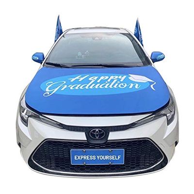 S^0 Happy Graduation Social Distancing Car Hood Covers and Flags 5 pcs Ensemble