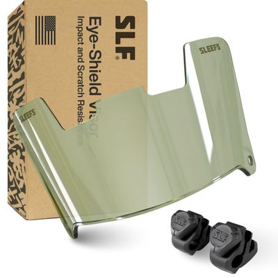SLEEFS Football Visors for Helmet - Clear Color Tinted Professional Football Visor - Face & Eye Shield - Fits Youth & Adult Helmets - Includes Quick Visor Clips + Microfiber Bag