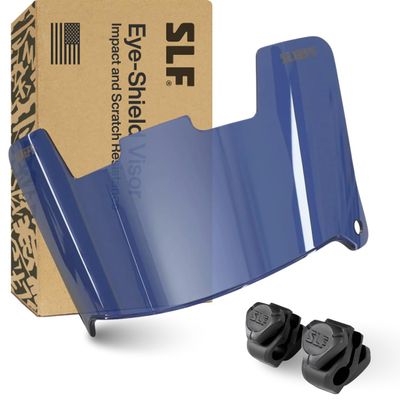 SLEEFS Football Visors for Helmet - Clear Color Tinted Professional Football Visor - Face & Eye Shield - Fits Youth & Adult Helmets - Includes Quick Visor Clips + Microfiber Bag