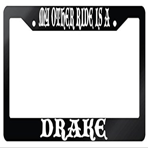 Dots Gifts My Other Ride is A Drake Glossy Black Plastic License Plate Frame Fantasy