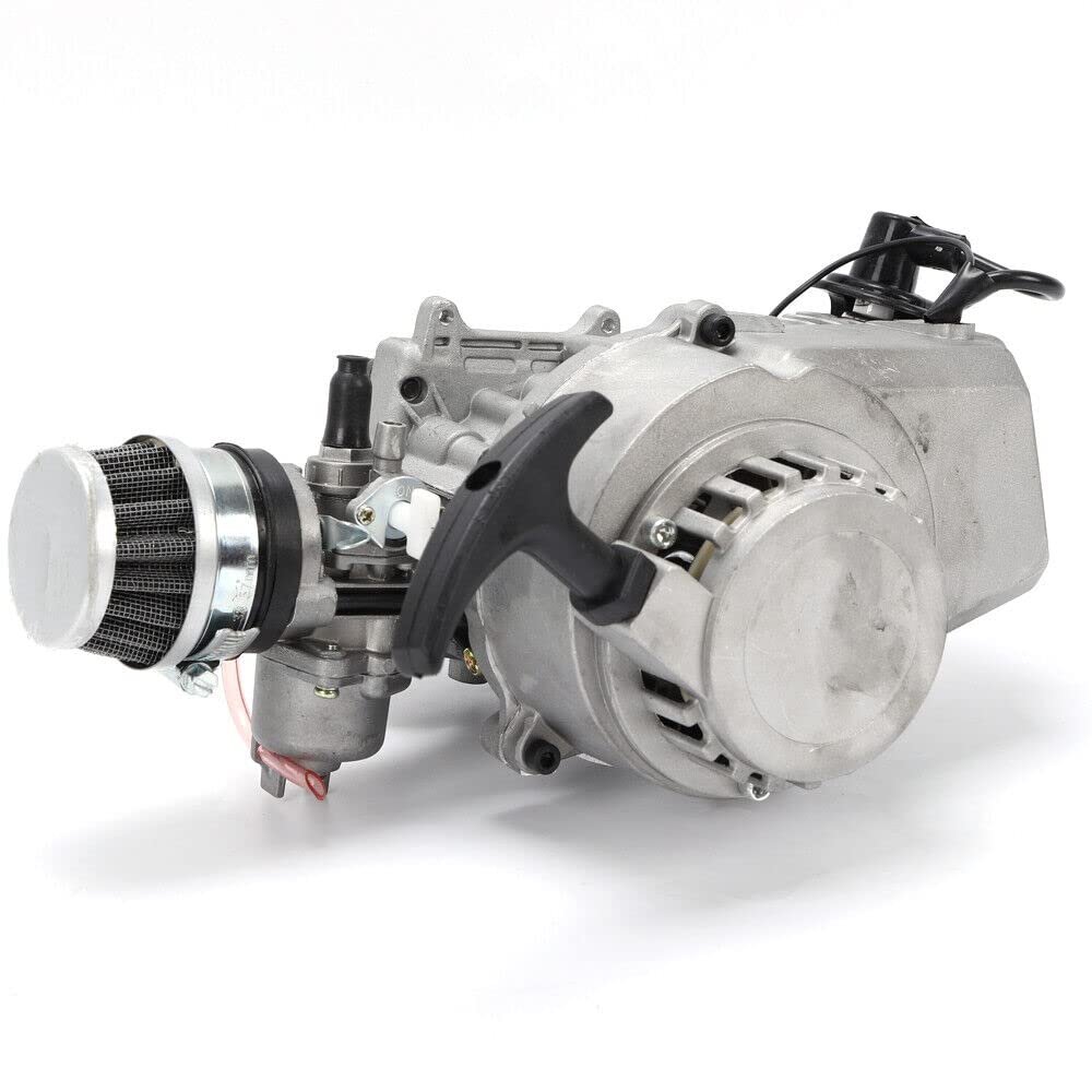 49cc 2 Stroke Engine Motor Kit, Aluminum Pull Start Minimoto Engine, for Scooter Pocket Dirt Bike Quad ATV (Us Stock) (Model 4)