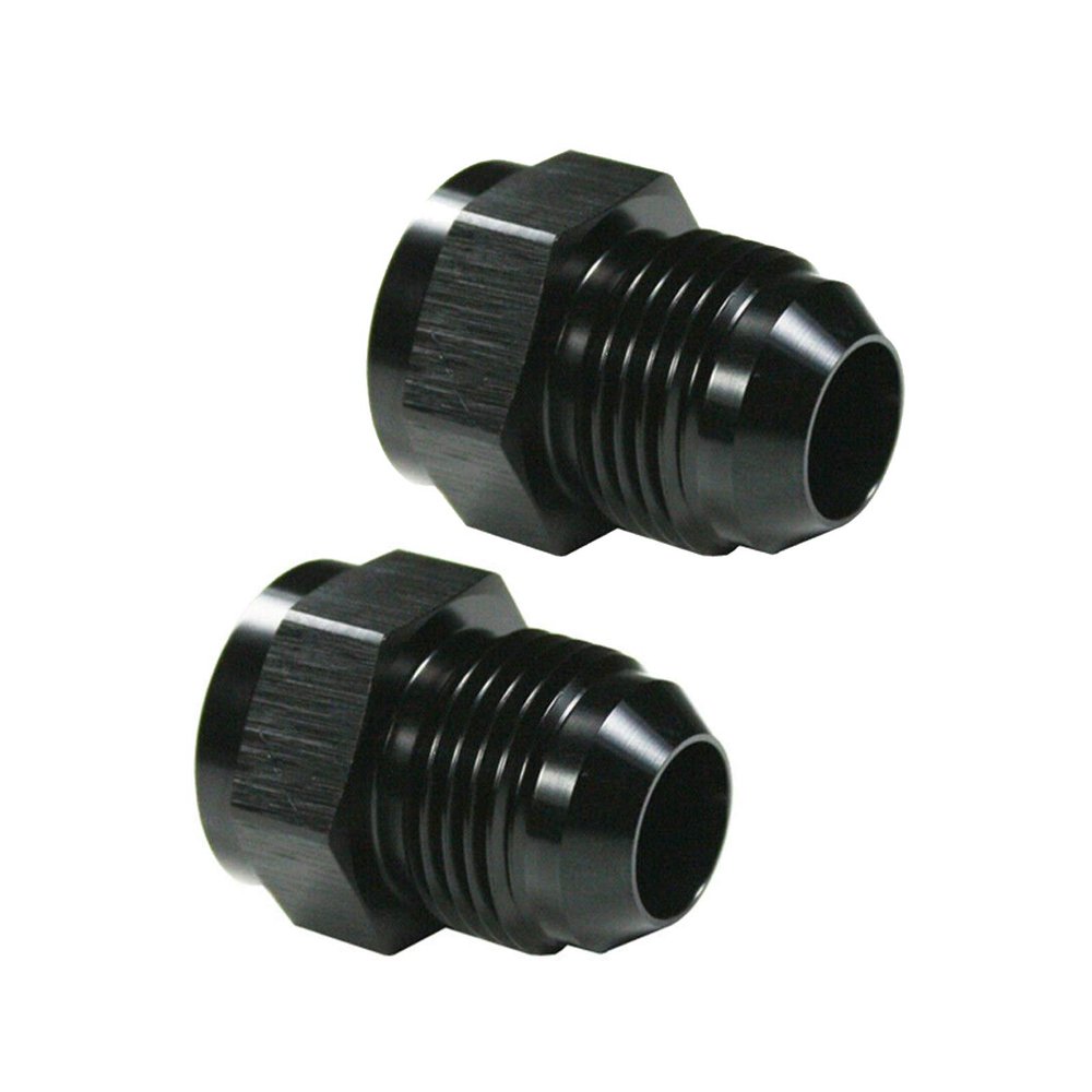 AN8 Female to Male AN10 Male Flare Reducer Hose Fitting Adapter For Fuel Systems Black Pack of 2