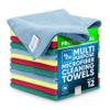 MW Pro Microfiber Cleaning Cloth | Blue Green Red Yellow | 12 Pack | 16 x 16 | All Purpose Microfiber Towels - Clean, Dust, Polish, Scrub, Absorbent view 1