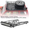 RC Roof Rack, Durable Metal with Spare Tire Mount and 10 LED Light Bars, 1/10 Scale RC Crawler Accessory for Off-Road Trail Exploration and Competition Crawling view 3
