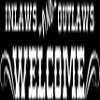 Turquoise - Inlaws and Outlaws Welcome Vinyl Decal - 17w x 4h inches - Front Door Home RV Greeting - Die Cut Sticker view 3