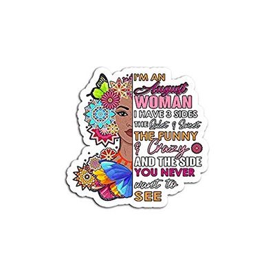 an August Woman Black Queen Leo Virgo Birthday Premium - Sticker Graphic - Auto, Wall, Laptop, Cell, Truck Sticker for Windows, Cars, Trucks