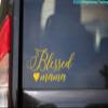 Minglewood Trading Blessed Mama Vinyl Decal - Love Mother Heart - Die Cut Sticker - 15w x 7.5h inches - Silver view 2