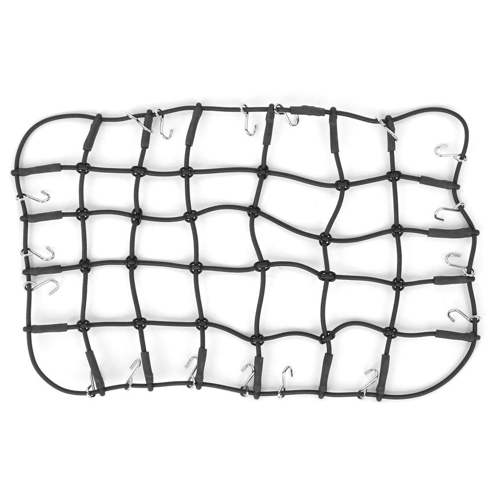 VGEBY Elastic Luggage Roof Rack Net Stretchable Simulation Accessory for 1/8 1/10 RC Crawler Rubber Material Shinguard Model Car Accessories(Black?