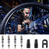 VANICE Presta Valve Core with Remover Tool, Alloy Presta Valve Caps, Replacement Tubeless Core Kit for Tubeless Road & MTB Bike Works view 3
