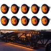 KEING Mini Small Round 3/4 Inch 12V Amber LED Button Clearance Lamp Universal Side Marker Indicator Lights Waterproof Marine Truck Trailer Bus ATV RV Lorry Van Caravan view 1