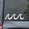 Minglewood Trading Sky Blue - Waves Vinyl Decal - Beach Water Surfing Summer Swimming - Die Cut Sticker - 16w x 4h inches view 1