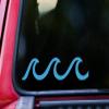 Minglewood Trading Sky Blue - Waves Vinyl Decal - Beach Water Surfing Summer Swimming - Die Cut Sticker - 16w x 4h inches view 2