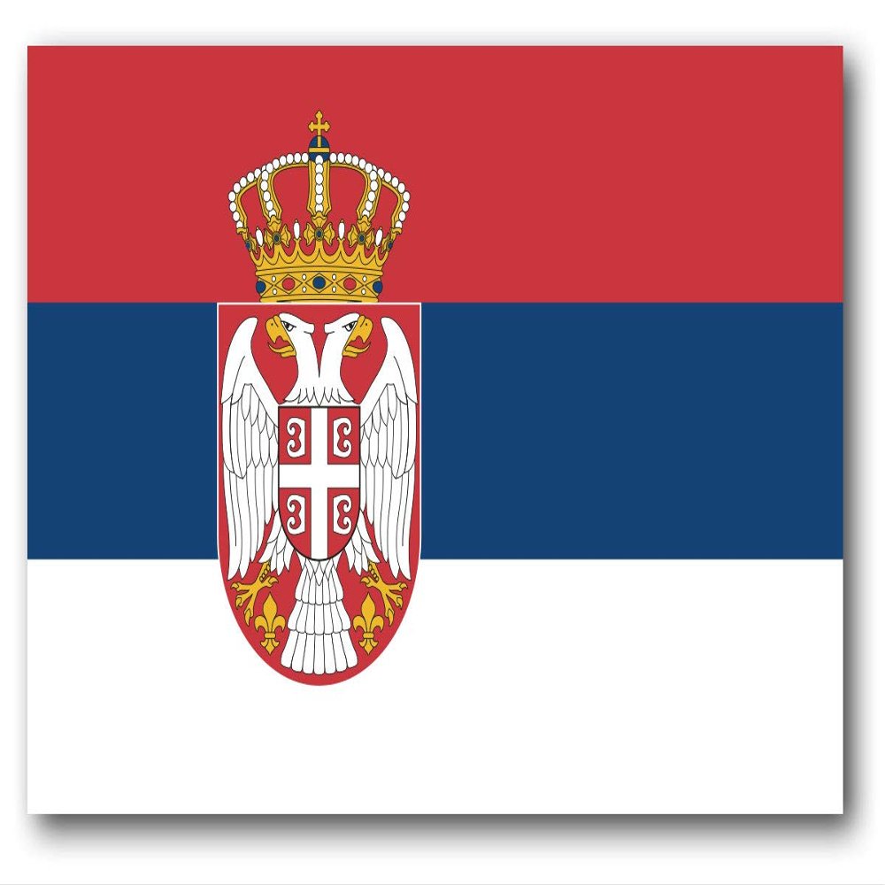 BORED? PARACORD! Serbia Flag Vinyl Decal Sticker Car Window Bumper 5 X 3 Inches Premium Quality