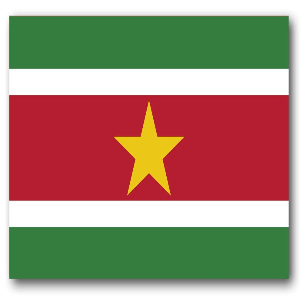 BORED? PARACORD! Suriname Flag Vinyl Decal Sticker Car Window Bumper 5 X 3 Inches Premium Quality
