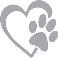 Silver Decaltor Heart with Dog PAW Puppy Love Decal Vinyl Sticker|Cars Trucks Walls Laptop|5'' X 5''