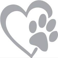 Silver Decaltor Heart with Dog PAW Puppy Love Decal Vinyl Sticker|Cars Trucks Walls Laptop|5'' X 5''