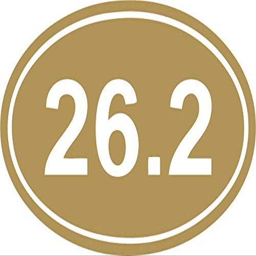 Decaltor 26.2 Marathon Oval Vinyl Decal, Gold, 5 x 3 in, Car Window Sticker
