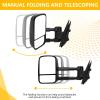 Towing Mirrors compatible with 1999-2007 Chevy Silverado/GMC Sierra 1500(2007 for classic),1999-2004 Silverado/Sierra 2500 3500, 2001-2007 2500HD 3500, 2001-2006 Tahoe,Manual Telescoping, Pair view 2