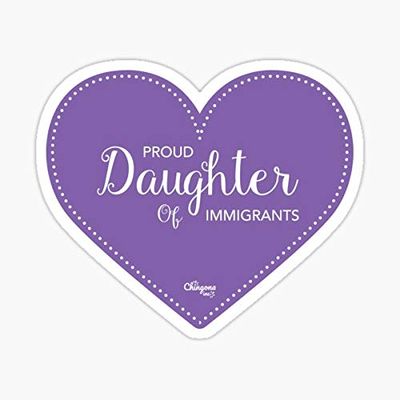 Proud Daughter of Immigrants Heart Sticker - Sticker Graphic - Auto, Wall, Laptop, Cell, Truck Sticker for Windows, Cars, Trucks