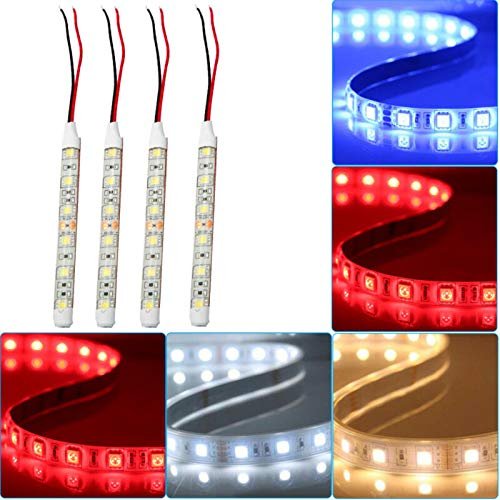 2pcs LED Strip Lights, Silicon waterproof 12 volt Multicolor RGB LED Light Strip Flexible 5050 SMD LED Light Bar for Motorcycle, ATV, Car