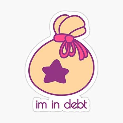 I'm in Debt to a Racoon Sticker - Sticker Graphic - Auto, Wall, Laptop, Cell, Truck Sticker for Windows, Cars, Trucks
