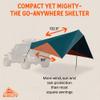 Kelty Waypoint Tarp, Reflecting Pond/Gingerbread, Semi-Universal Vehicle Mounting System, Enhanced Protection from The Elements, Single-Pole Design, Shark-Mouth Carry Bag for Easy Transport, & More view 4