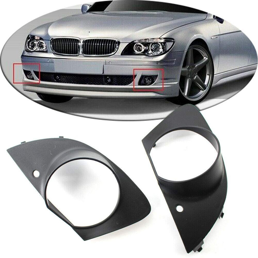 Auto-Tech 2PCS Front Bumper Fog Light Grille Cover Trim Replacement for BMW E65 E66 750i 760Li 2006-2008