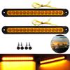 2 Pack 10" 15 LED Trailer Identification Light 9 to 30-volt, LED Turn Signal Stop Tail Lights Bar Strip Truck Rear Marker Lights IP67 Waterproof for Heavy Duty Marine Boats Trailers Trucks Pickups view 1