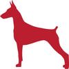 Decaltor Red Doberman Silhouette Dog Decal Sticker Peel and Stick Sticker Graphic Auto, Wall, Laptop, Cell, Truck Sticker for Windows, Cars, Trucks view 1