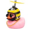 wonuu Pink Duck Car Dashboard Decorations Rubber Duck Car Ornaments Cool Duck with Propeller Helmet Sunglasses Gold Chain view 1