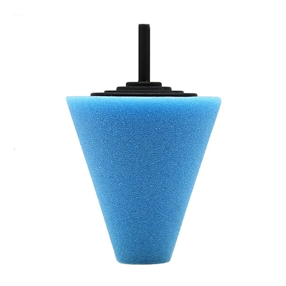 Pangocho Jinchao-polishing Pads, 1x Polishing Sponges Pad, Cleaning Car Tyres Wheel Bosses Polishing Machine Cone-Shape Wheel Hubs Polisher Disk,Polishing (Color : Blue)