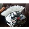 HHongJM Helmet Hawks Motorcycle Helmet Mohawk Synthetic Wigs for Bicycle/Almost Helmet/Stick Reusable Design (White) (Helmet Not Included) view 2