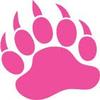 Decaltor Pink Grizzly Bear PAW Print 3.5" Vinyl Decal -Funny Laptop, Phone, Tablet Vinyl Decal Sticker,Bumper Sticker Laptop, Ipad, Window, Wall, Car, Truck, Motorcycle view 1