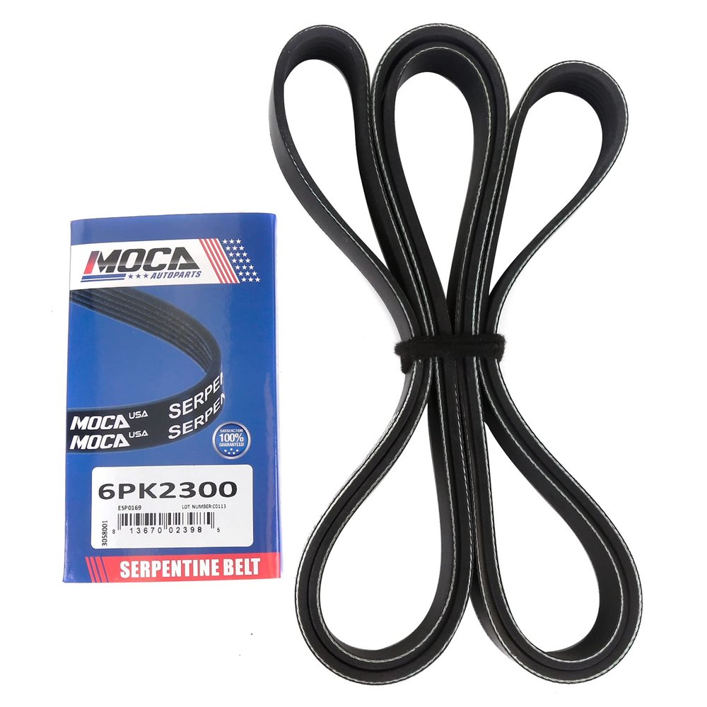 MOCA Serpentine Belt 6PK2300 Compatible with 04-08 for Pontiac Grand Prix 3.8L, 02-06 for GMC Envoy XL 4.2L, 05-09 for Buick Lacrosse 3.8L, 02-06 for Chevrolet Trailblazer EXT 4.2L