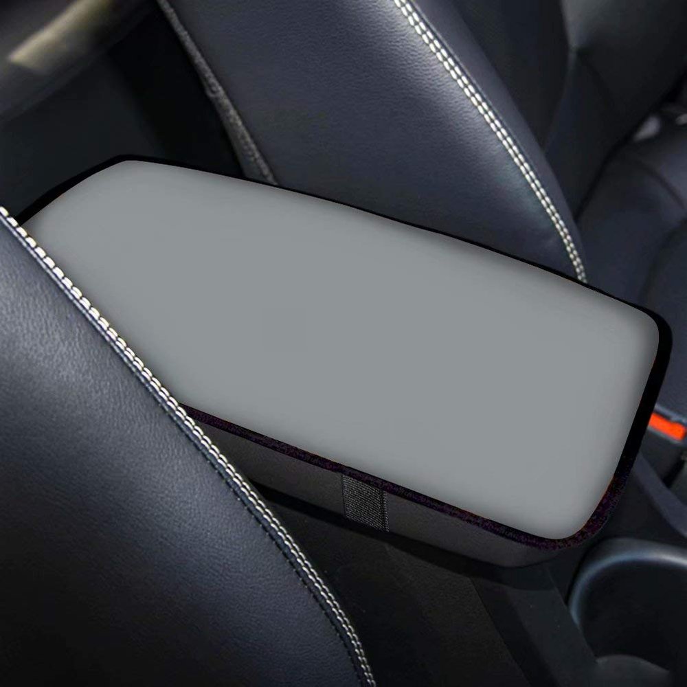 Allcute Pure Grey Auto Center Console Pad Neoprene Car Armrest Seat Box Cover Protector Universal Fit