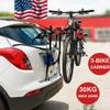 Bike Trunk Mount Rack, Car Bike Rack, Trunk or Hitch Carrier, Can Mount 3 Bicycles, Iron Round Tube Frame, ABS Plastic Connection Structure, Alloy Buckles & Iron Hooks Covered for 26"-29" Wheel view 2